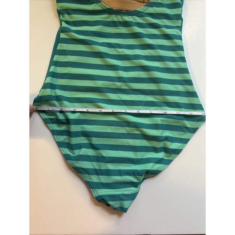 NWT DownEast Hampton Swim Stripe Cockaloo 1pc Swimsuit Sz XS Green Swim Beach - Picture 9 of 12